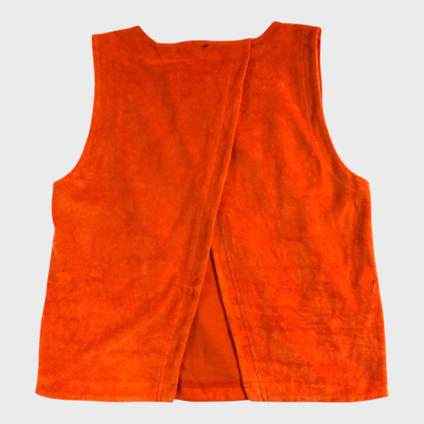 Branded Orange Towelling Crop Top - Size 8