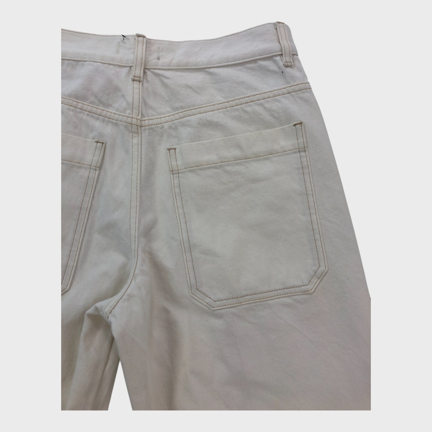 Branded White Wide Leg Flare Jeans - Size 10