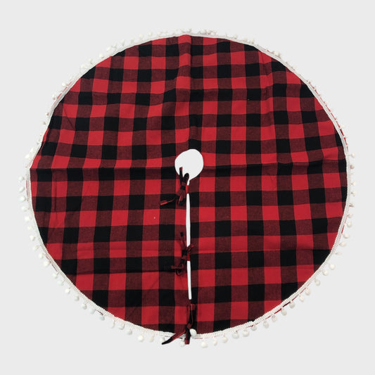 Red and Black Plaid Christmas Tree Skirt