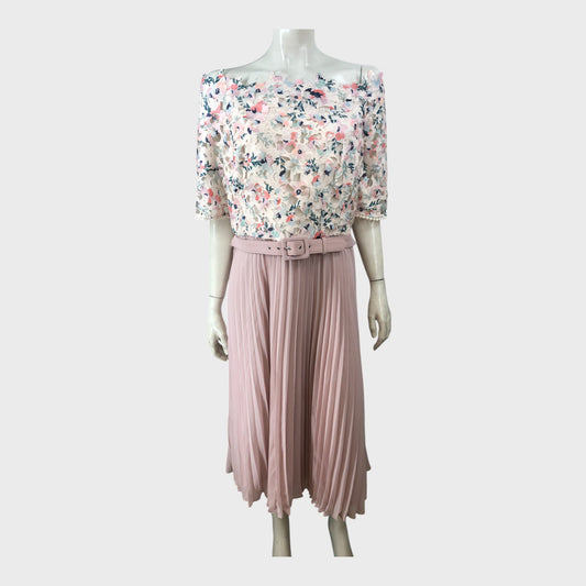 Branded Buttermilk Lace Bardot Dress - Size 20