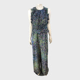 Branded Petite Navy Ruffle Jumpsuit - Size 16