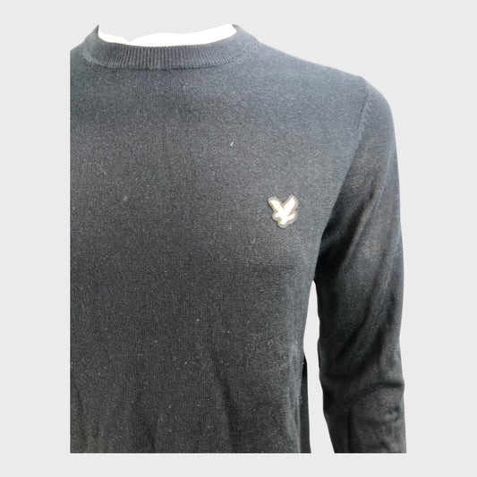 Lyle & Scott Black Jumper - Size Medium