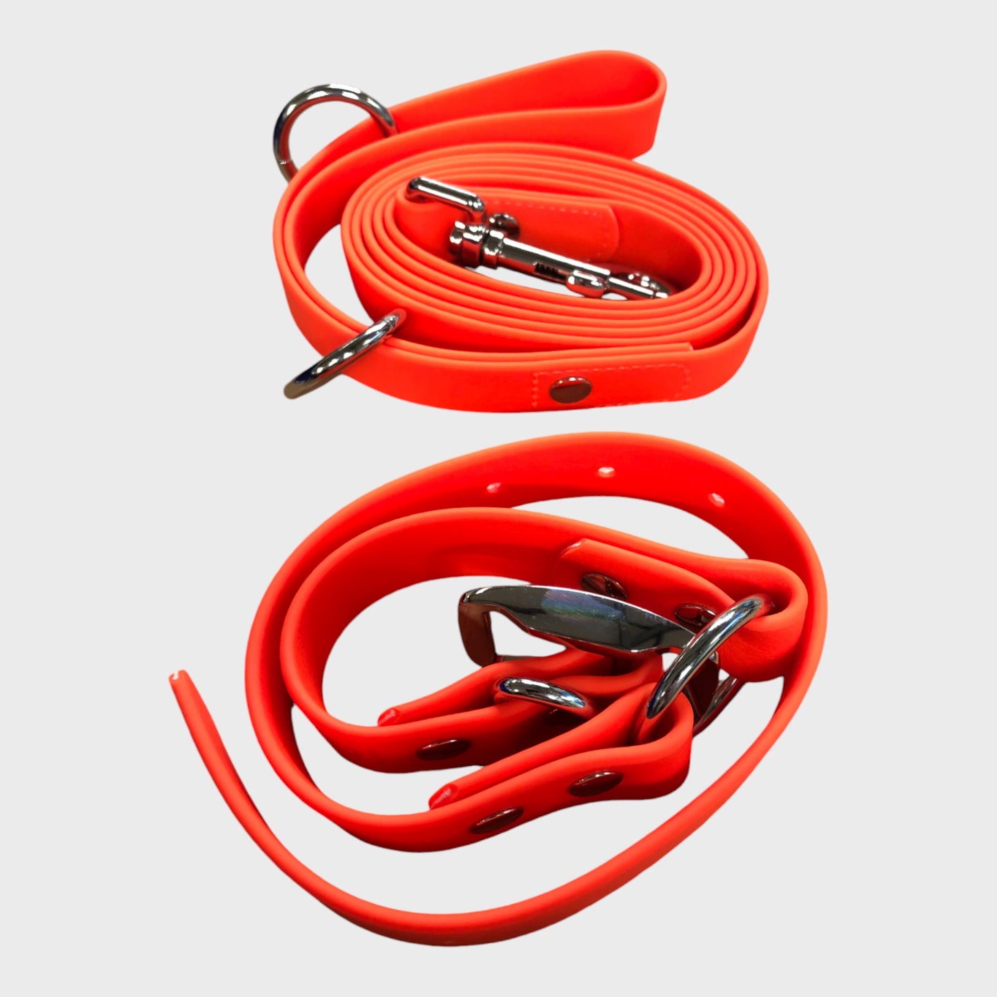 Large Waterproof Vinyl Coated Dog Lead and Collar Set