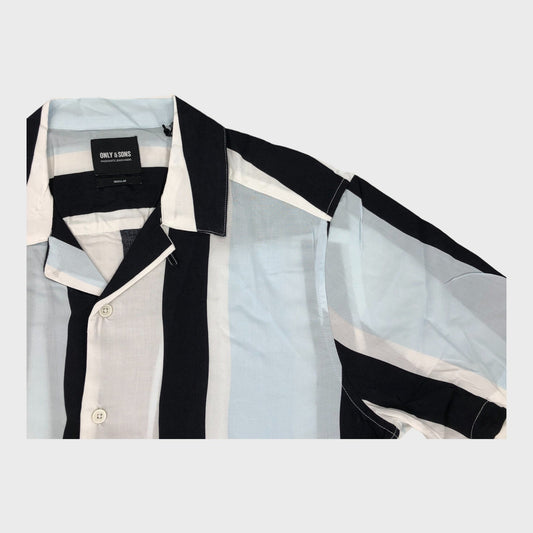 Only & Sons White and Black Striped Shirt