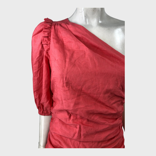 Kitri Pink One Shoulder Dress - Size 10