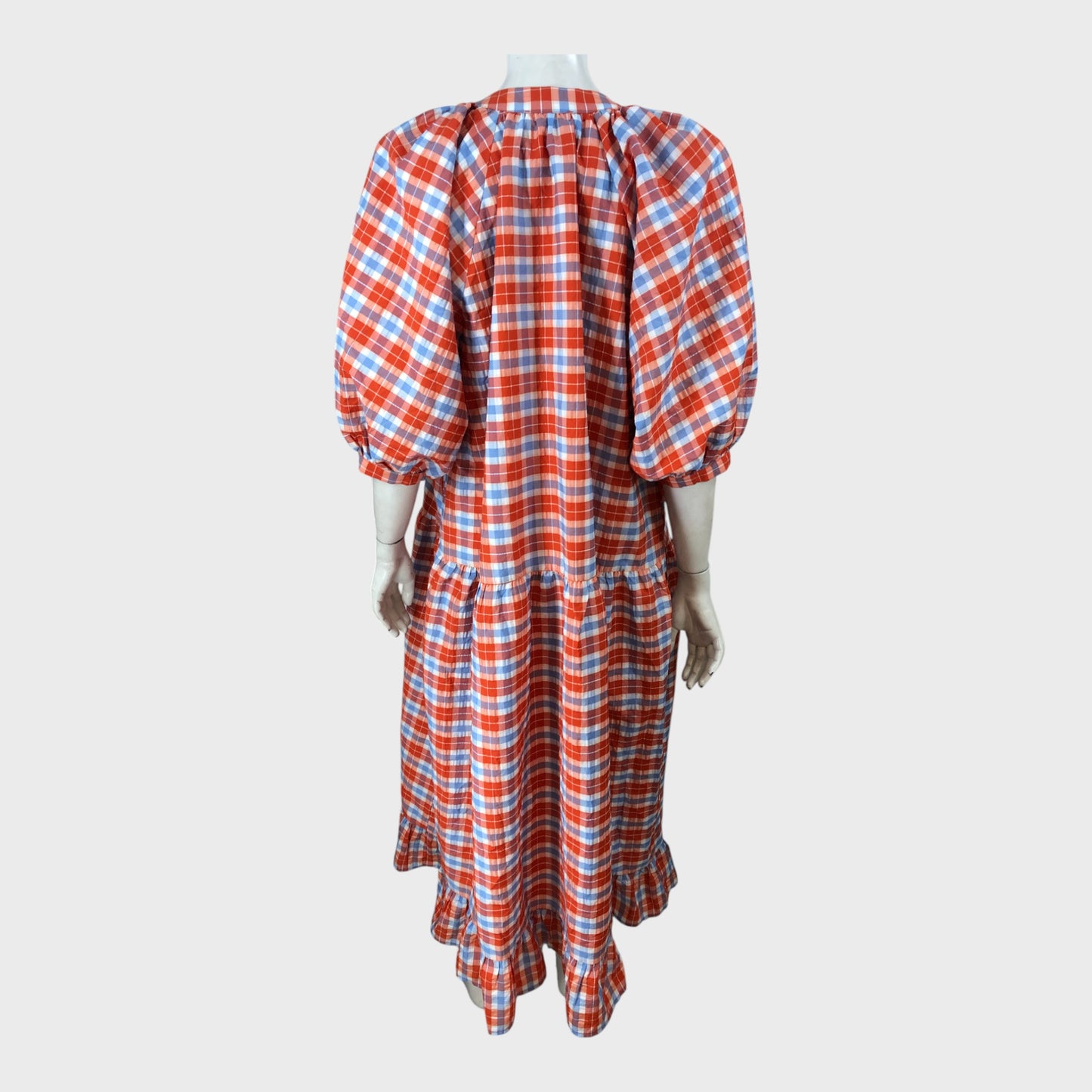 Kitri Orange Check Dress - Size 16