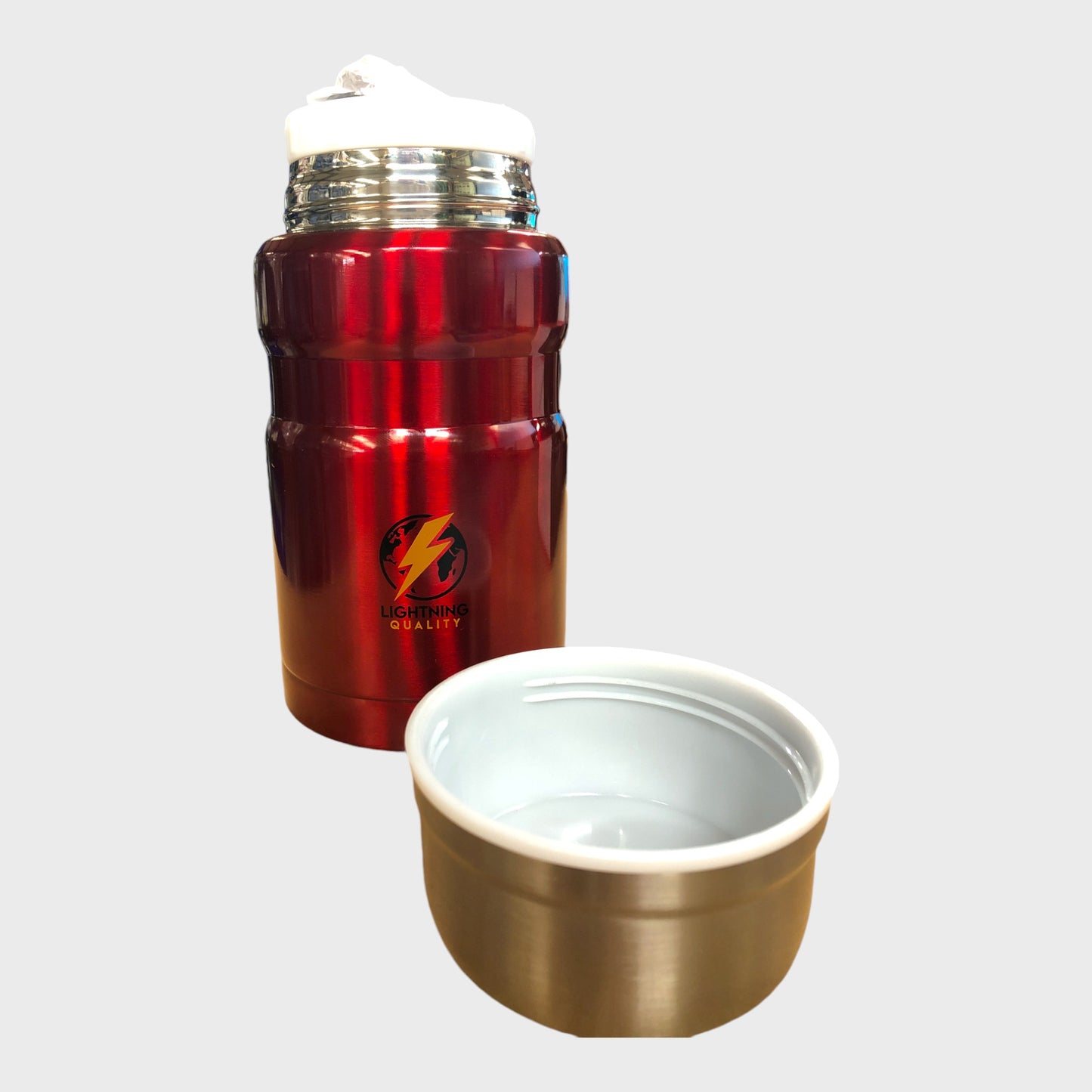 Red Insulated Food Container With Spoon