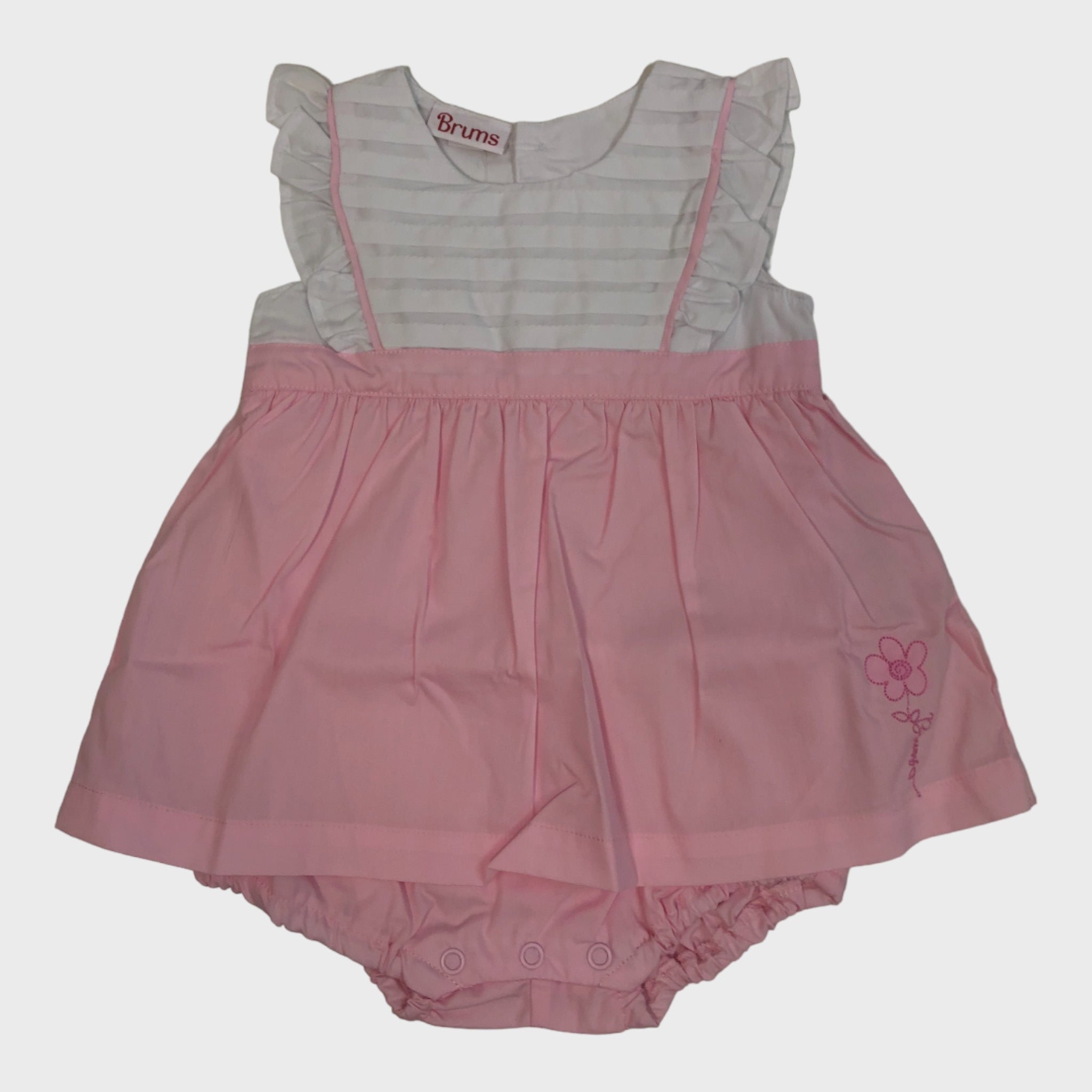 Pink White Romper Suit with Over Dress