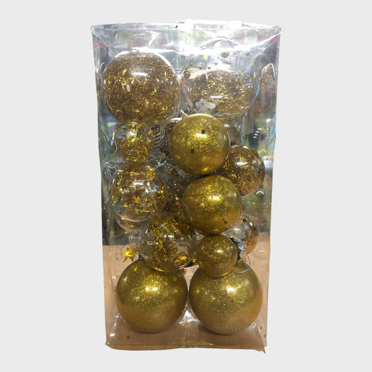 Gold and Glittery Bauble Set