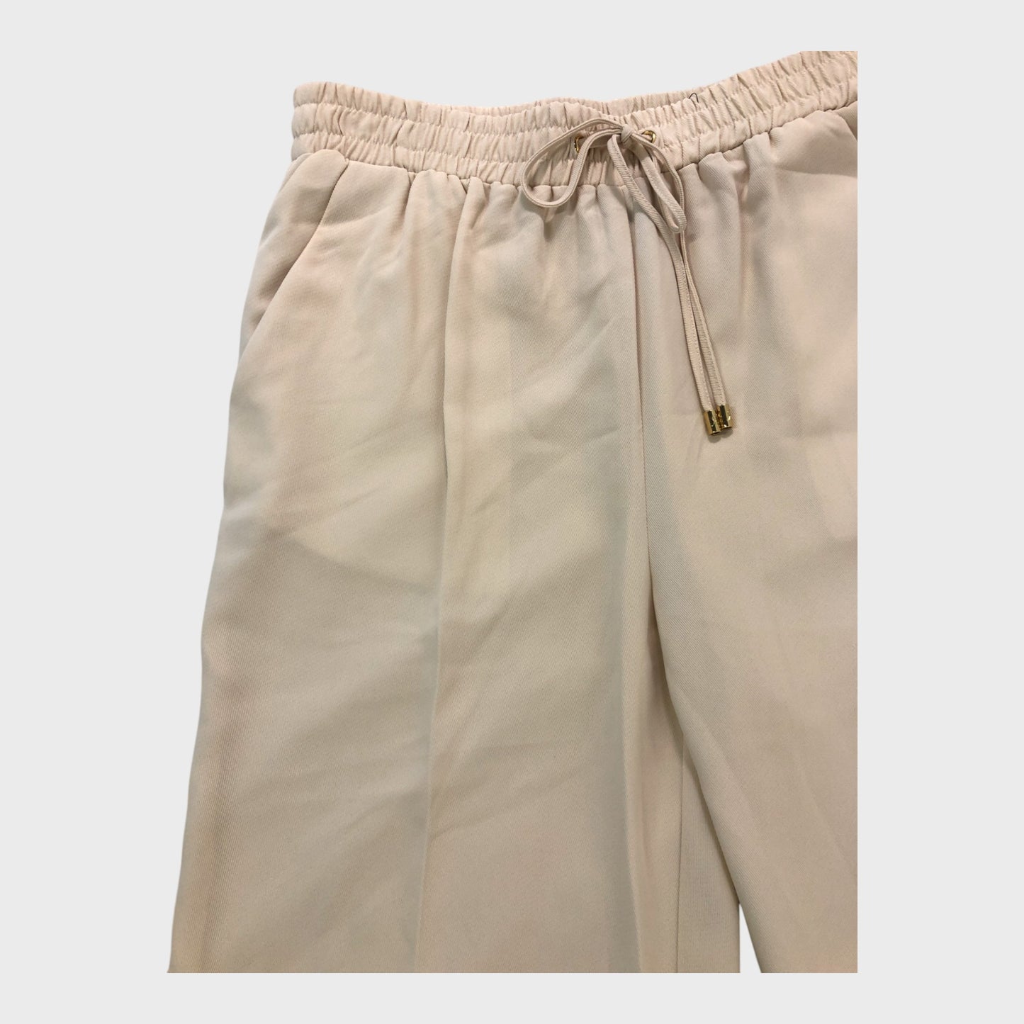 Beige Wide Leg Trousers - Size 16