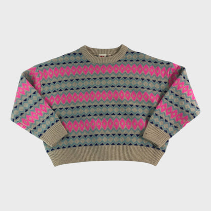 American Outfitters Ecru Patterned Sweater - Age 10