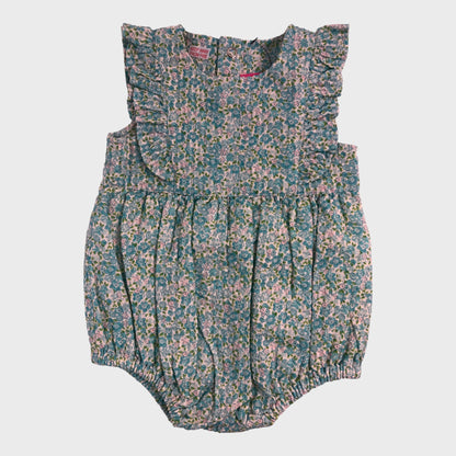 JoJo Maman Bebe Blue Floral Romper Suit - 3 Months
