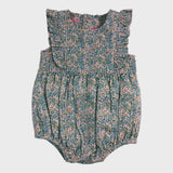 JoJo Maman Bebe Blue Floral Romper Suit - 3 Months