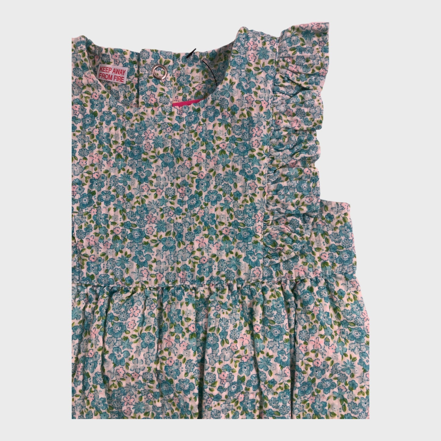 JoJo Maman Bebe Blue Floral Romper Suit - 3 Months