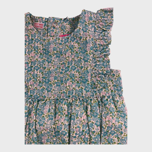 JoJo Maman Bebe Blue Floral Romper Suit - 3 Months