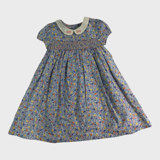 JoJo Maman Bebe Orange & Lemon Ditsy Floral Dress - 2-3 Years