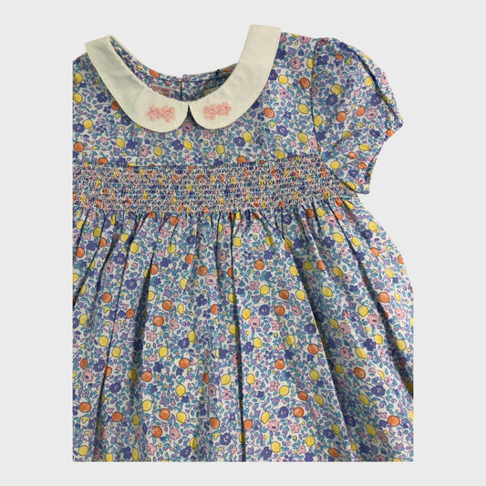 JoJo Maman Bebe Orange & Lemon Ditsy Floral Dress - 2-3 Years