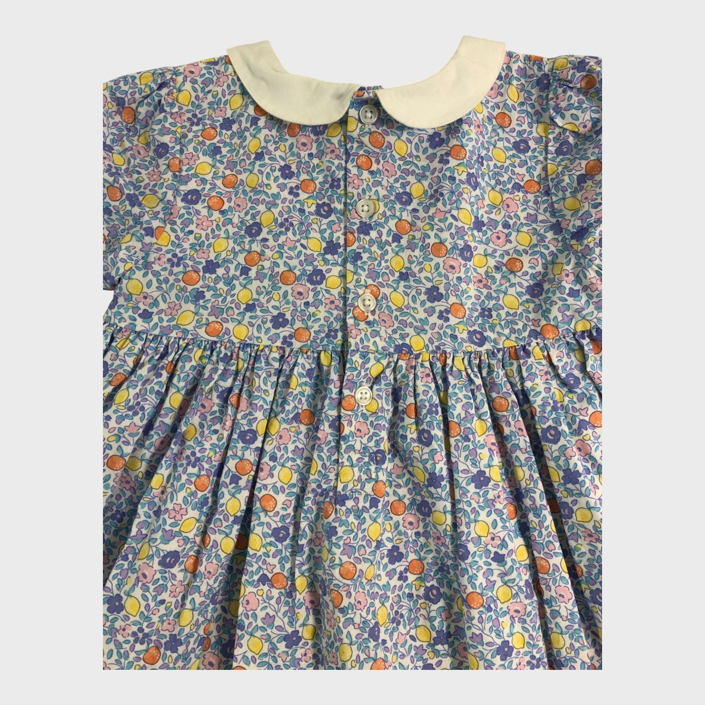JoJo Maman Bebe Orange & Lemon Ditsy Floral Dress - 2-3 Years