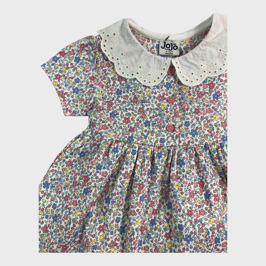 JoJo Maman Bebe Pink Cherry Ditsy Floral Dress - 2-3 Years