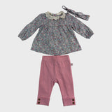 JoJo Maman Bebe Pink Top, Leggings & Headband 3 Piece Set - 0-3 Months
