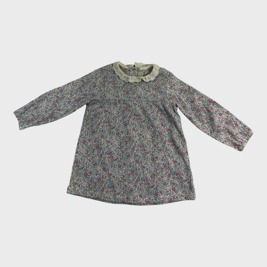 JoJo Maman Bebe Ditsy Floral Long Sleeved Dress - 2-3 Years