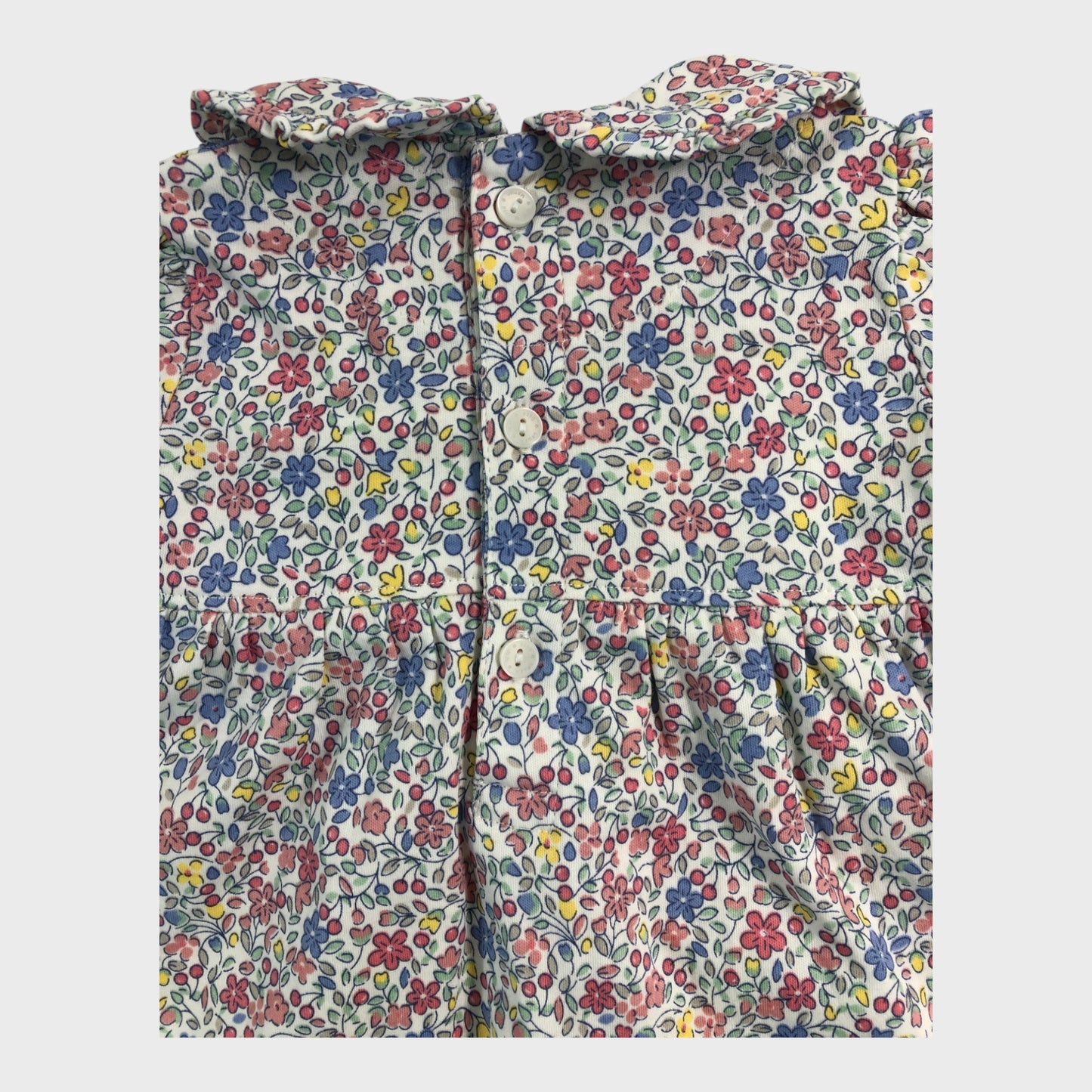 JoJo Maman Bebe Cherry Ditsy Floral Dress - 0-3 Months