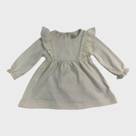 JoJo Maman Bebe Cream Dress - 0-3 Months