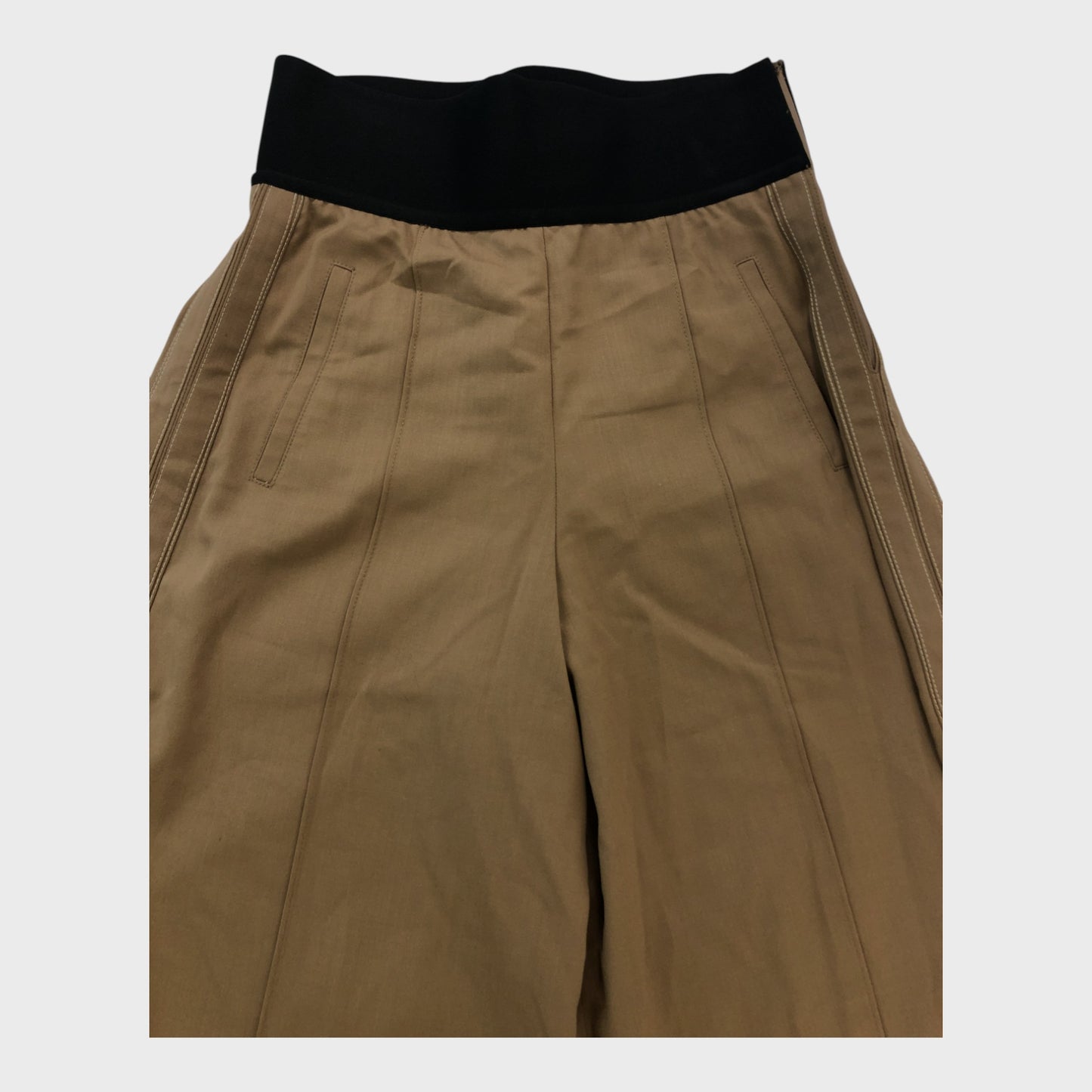 Branded Beige Crop Wide Leg Trousers - Size 8