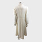 Branded Cream Jacquard Midi Dress - Size 16