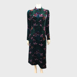Branded Velvet Tulip Midi Dress - Size 10