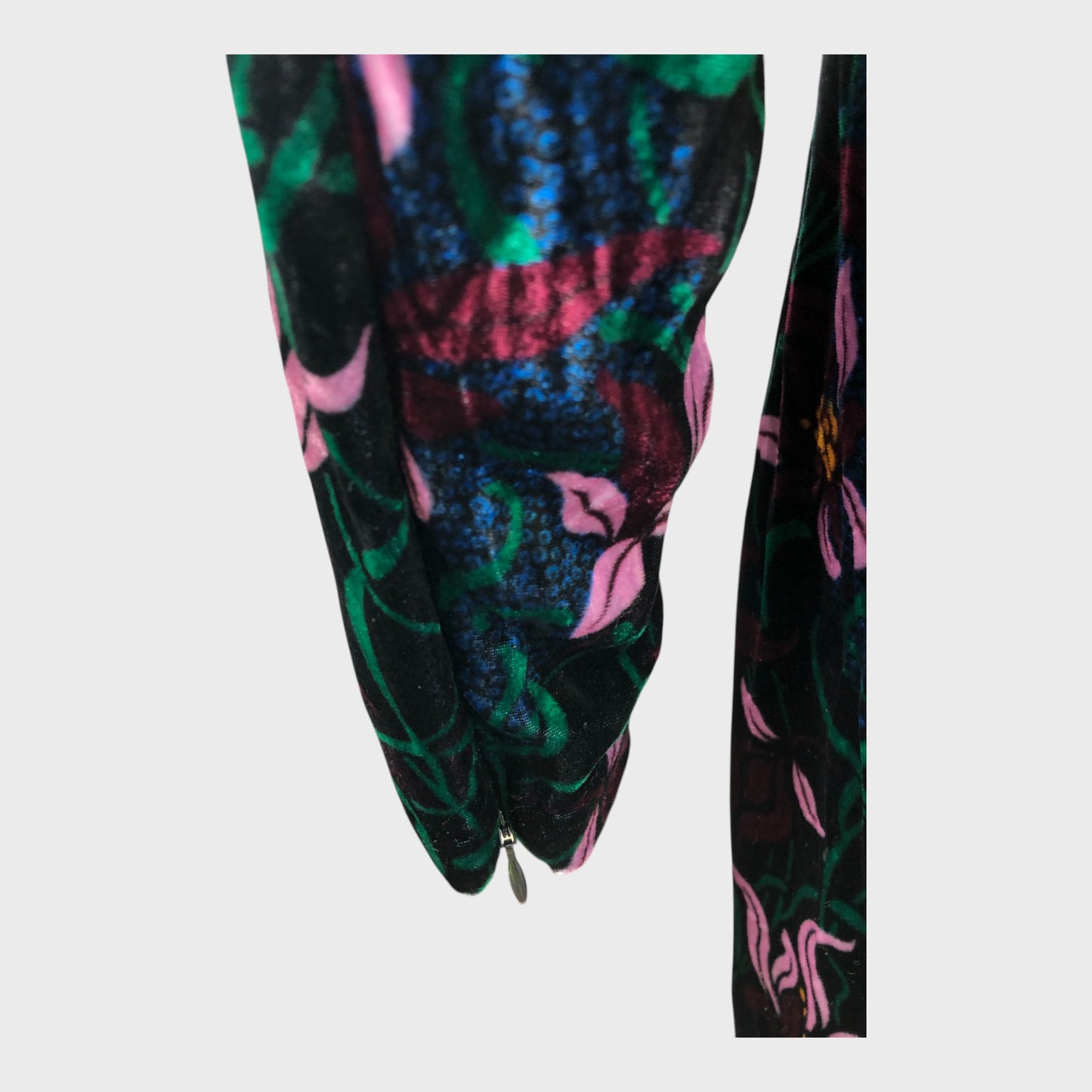Branded Velvet Tulip Midi Dress - Size 10