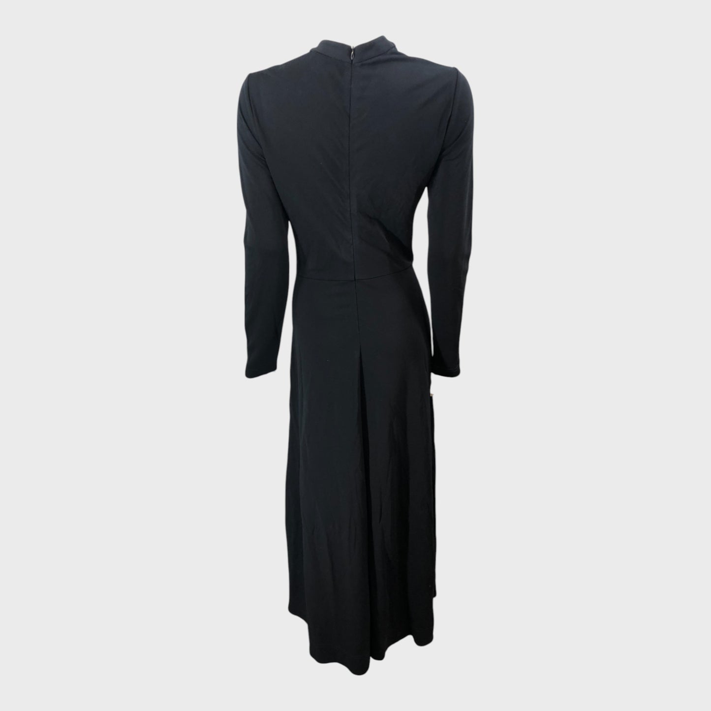 Branded Black Crepe Twist Maxi Dress