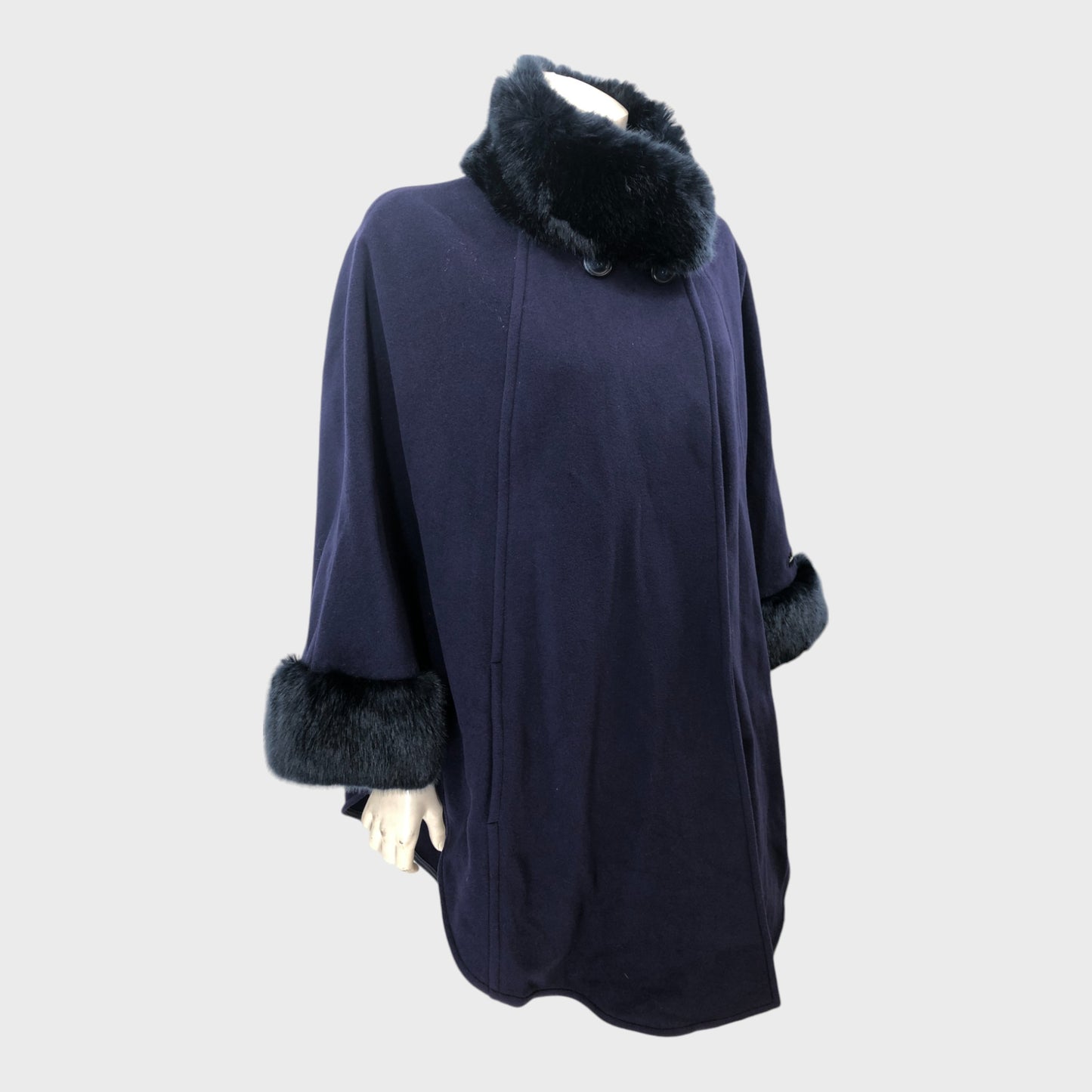 Jacques Vert Fur Trim Cloak