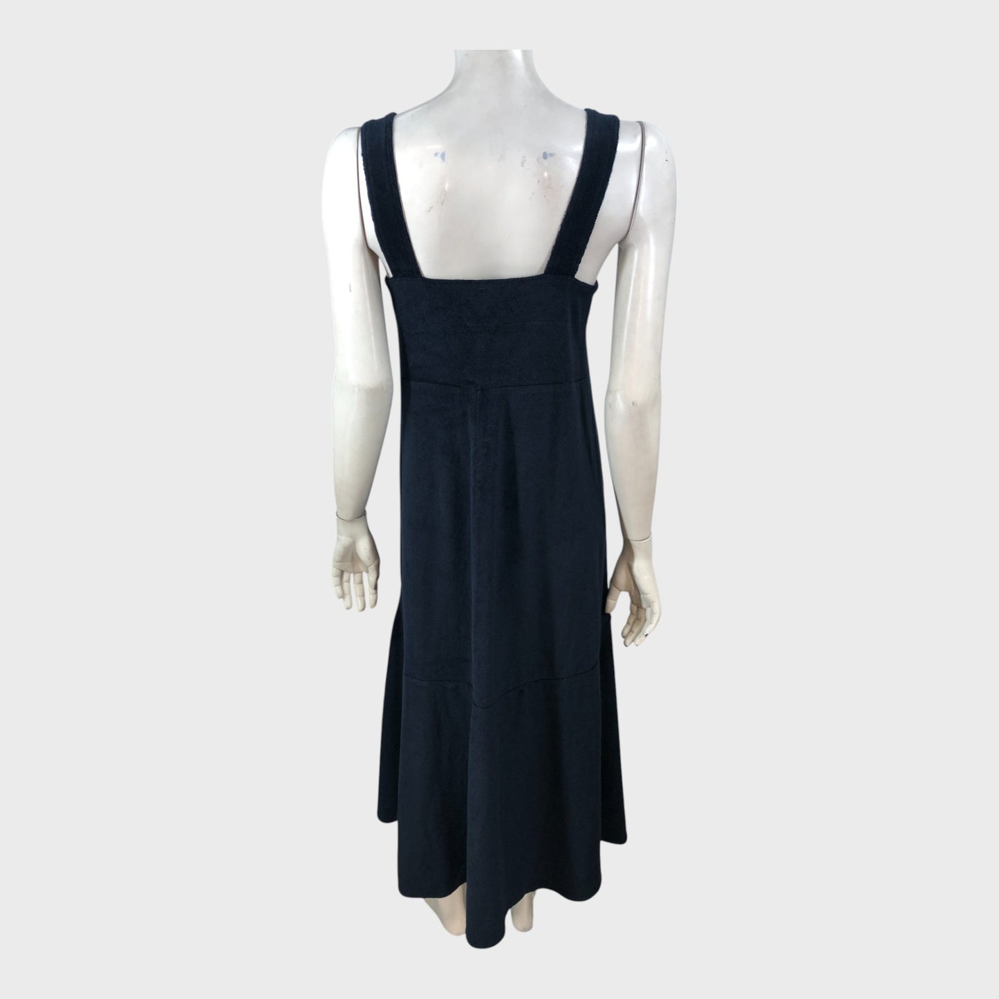 Branded Navy Towelling Midi Dress - Size 8