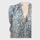 Branded Blue Patterned Blouse - Size 10