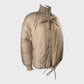 BEIGE Women's Puffer Jacket UK Size 12 Zip Closure Bow Accent Winter