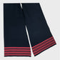 Navy Wide Leg Knitted Trousers