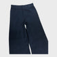 Navy Wide Leg Knitted Trousers