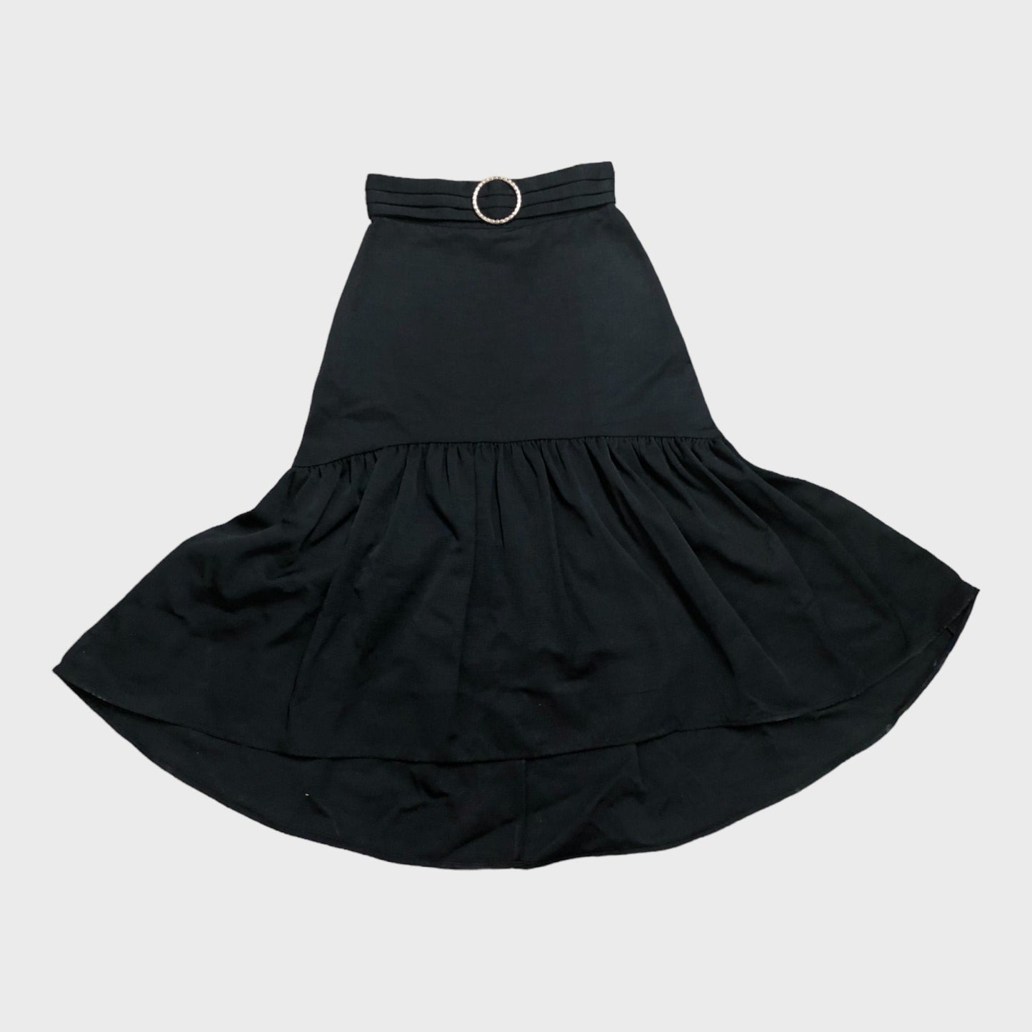 Black Belted Fit and Flare Skirt