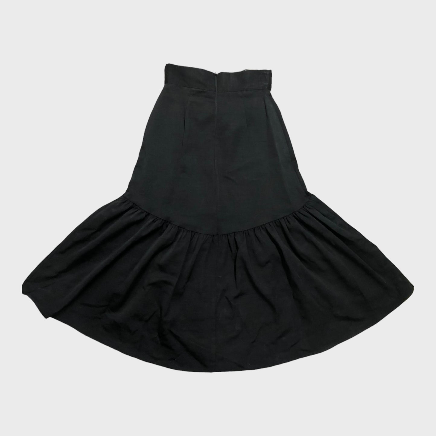 Black Belted Fit and Flare Skirt