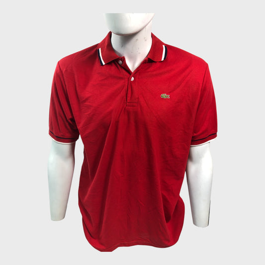 Red With White Trim Lacoste Polo