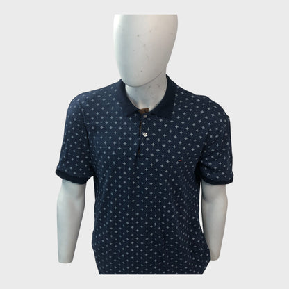 Dark Blue Print Tommy Hilfiger Polo Shirt