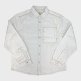 Off White Denim Shirt with Contrast Stitching