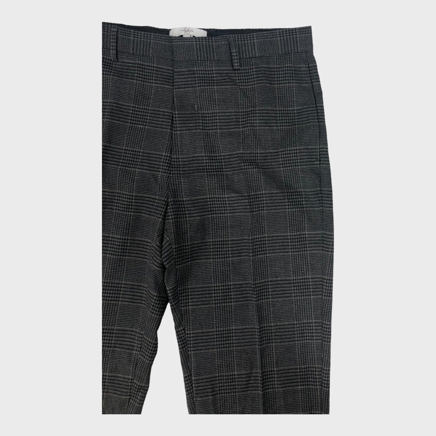 Grey Checked Suit Trousers