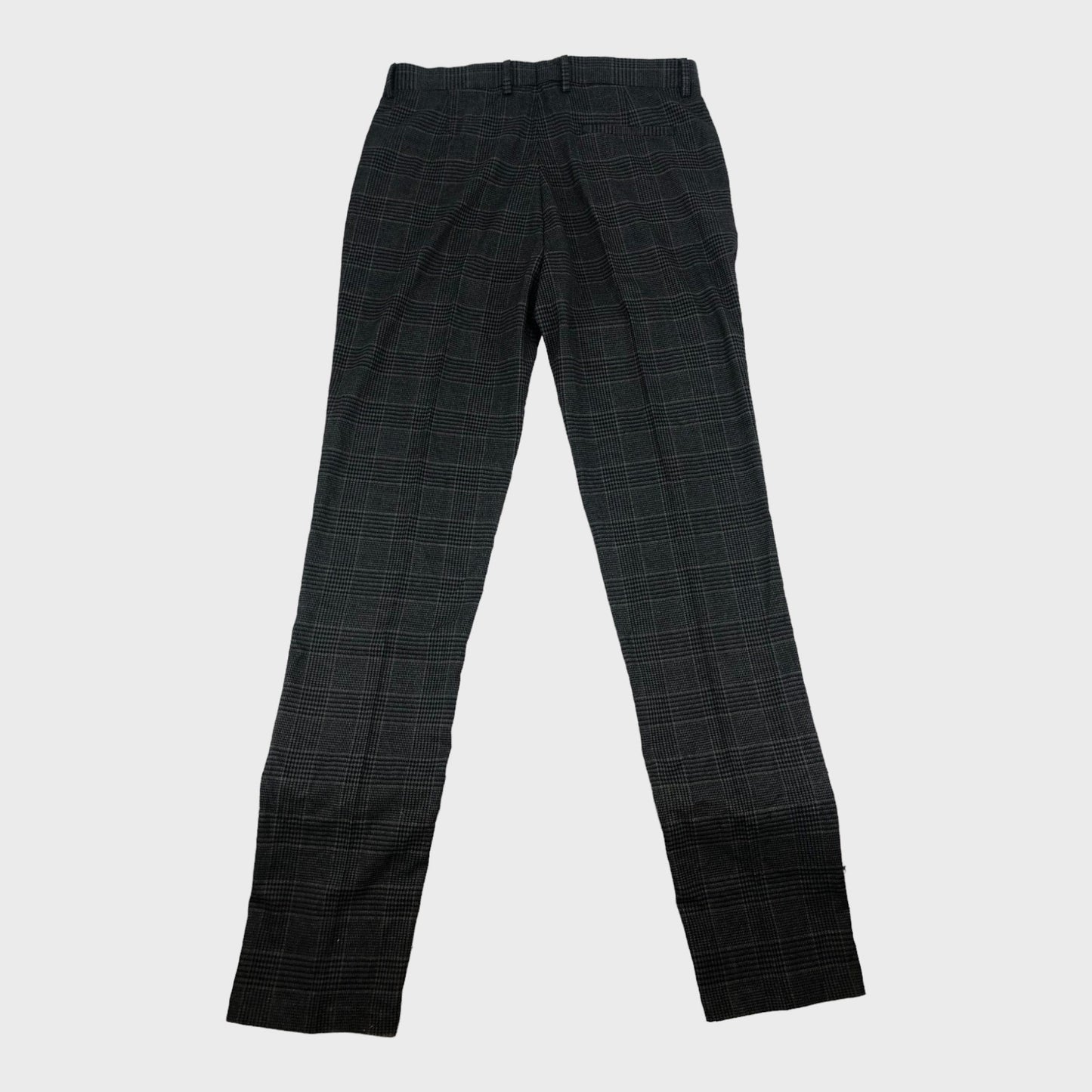 Grey Checked Suit Trousers