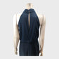 Adriana Papell Dark Navy Halter Blouson Evening Gown
