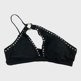 Ring & Stud Black Bikini Top