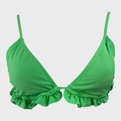 Green Frill Bikini Top - Size 10