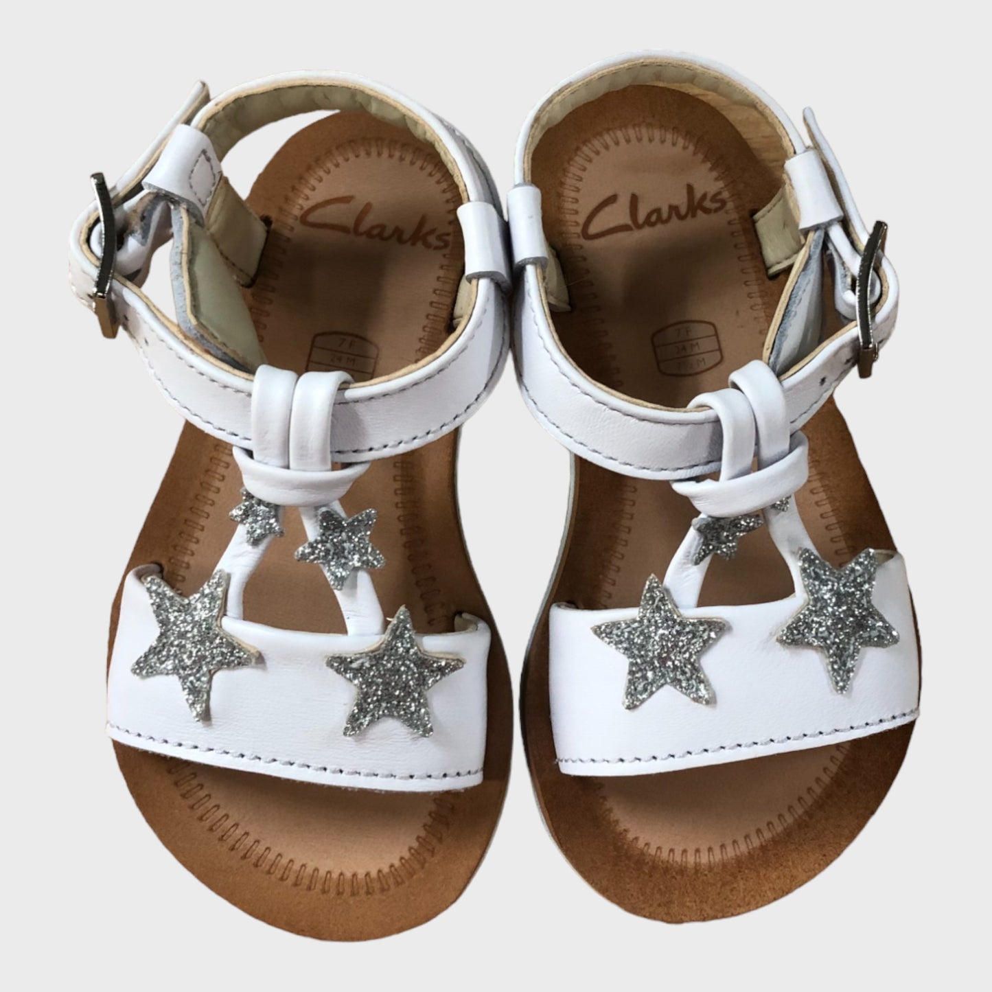 Clarks Finch Summer White Star Sandals