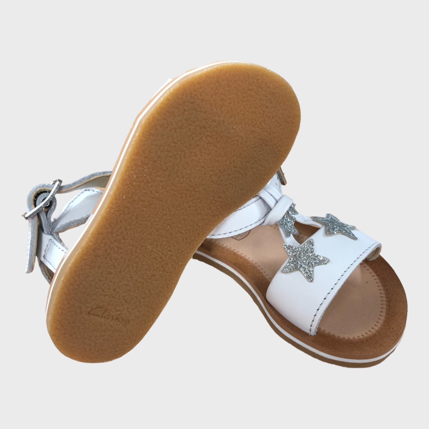 Clarks Finch Summer White Star Sandals